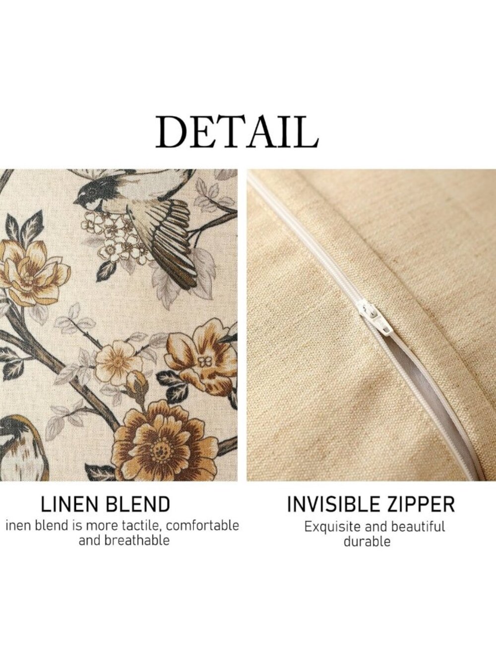 Set of 2 Vintage Linen Square Throw Pillow Covers, 18"x18", Home Decor Accent - Picture 6 of 9